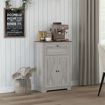Kitchen Storage Cabinet with Drawer and Adjustable Shelf