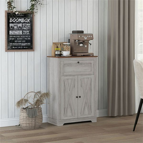 Kitchen Storage Cabinet with Drawer and Adjustable Shelf