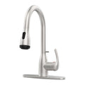 Brushed Nickel Kitchen Faucet with Pull Down Sprayer and 4 Spraying Modes