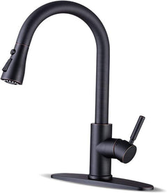 Farmhouse Kitchen Faucet with Pull Down Sprayer - Oil Rubbed Bronze