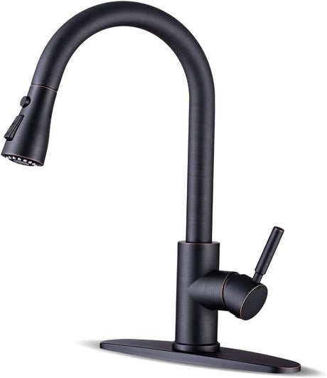 Farmhouse Kitchen Faucet with Pull Down Sprayer - Oil Rubbed Bronze