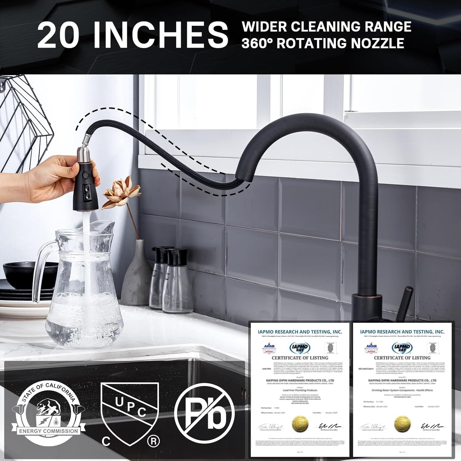 Farmhouse Kitchen Faucet with Pull Down Sprayer - Oil Rubbed Bronze
