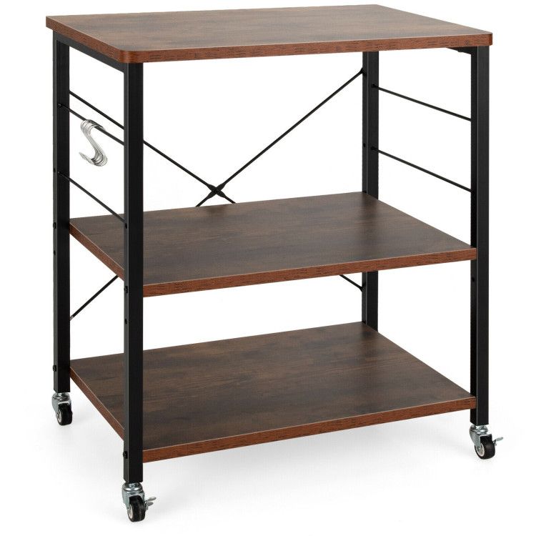 Three-Tier Kitchen Baker's Rack with Utility Hooks