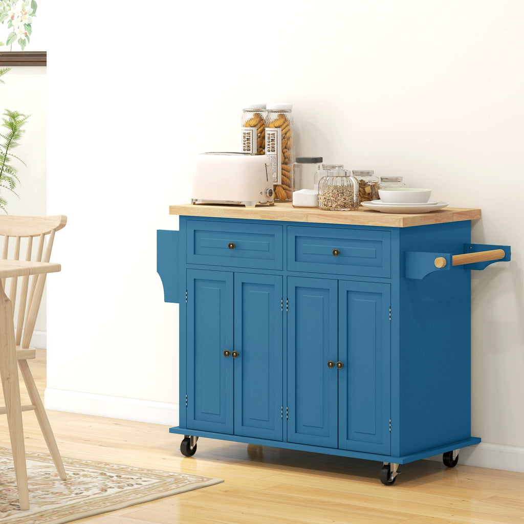 Maximize Kitchen Space with a Rolling Island Cart - Drawers, Cabinets & Spice Rack