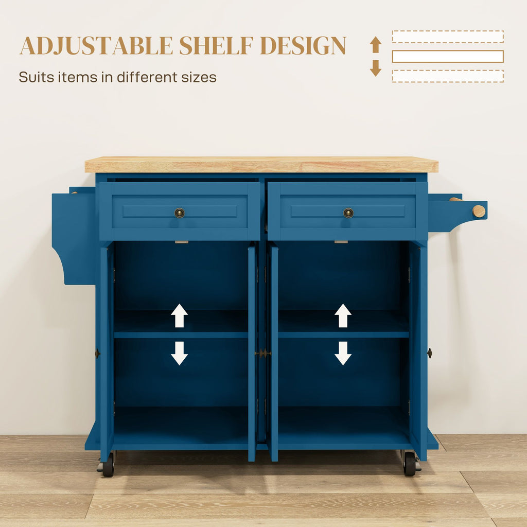 Maximize Kitchen Space with a Rolling Island Cart - Drawers, Cabinets & Spice Rack