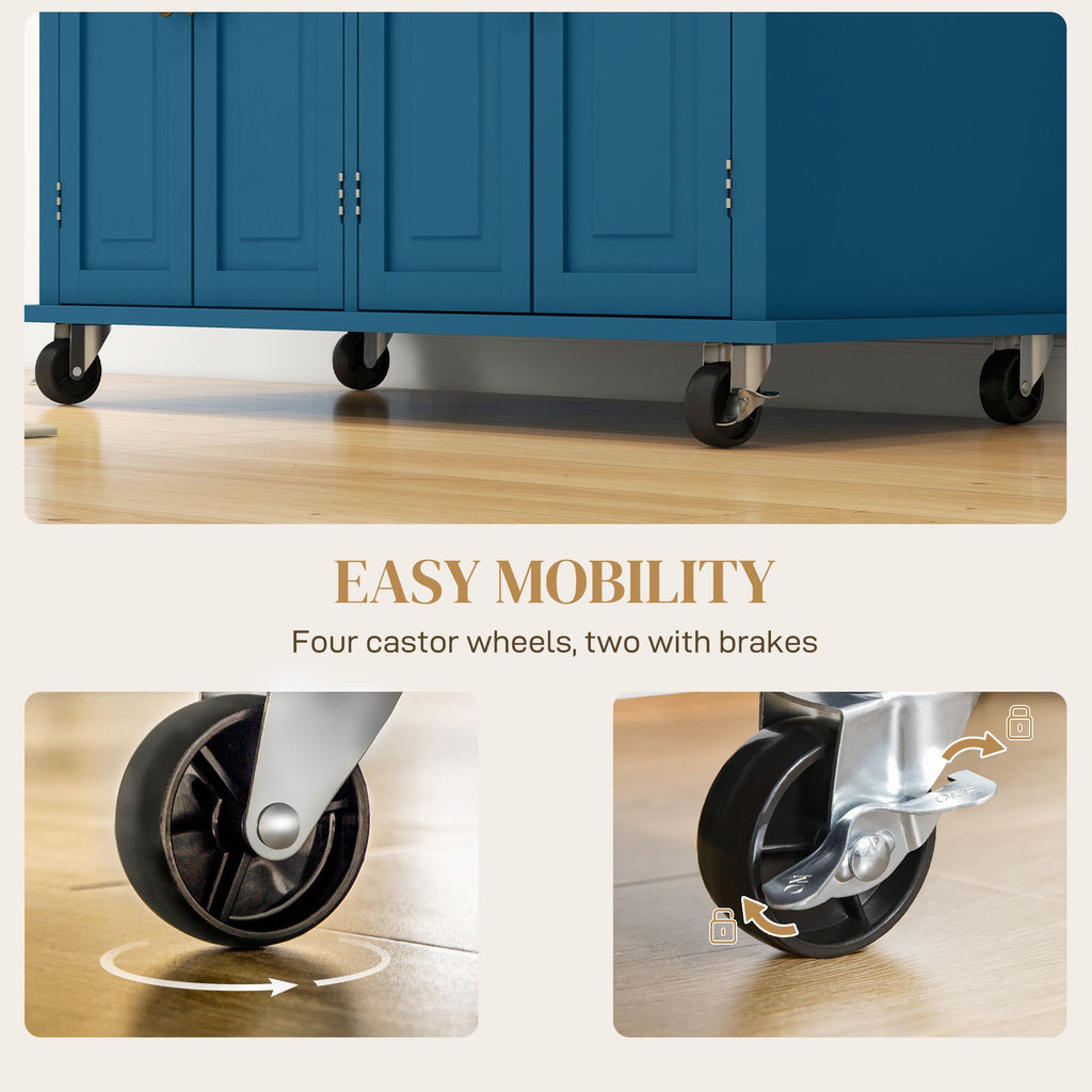 Maximize Kitchen Space with a Rolling Island Cart - Drawers, Cabinets & Spice Rack