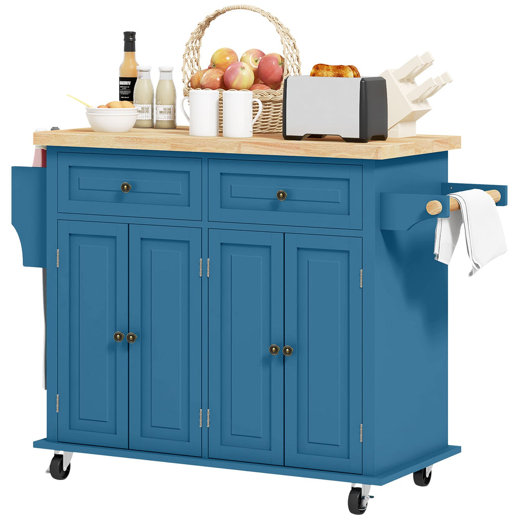 Maximize Kitchen Space with a Rolling Island Cart - Drawers, Cabinets & Spice Rack
