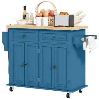 Maximize Kitchen Space with a Rolling Island Cart - Drawers, Cabinets & Spice Rack