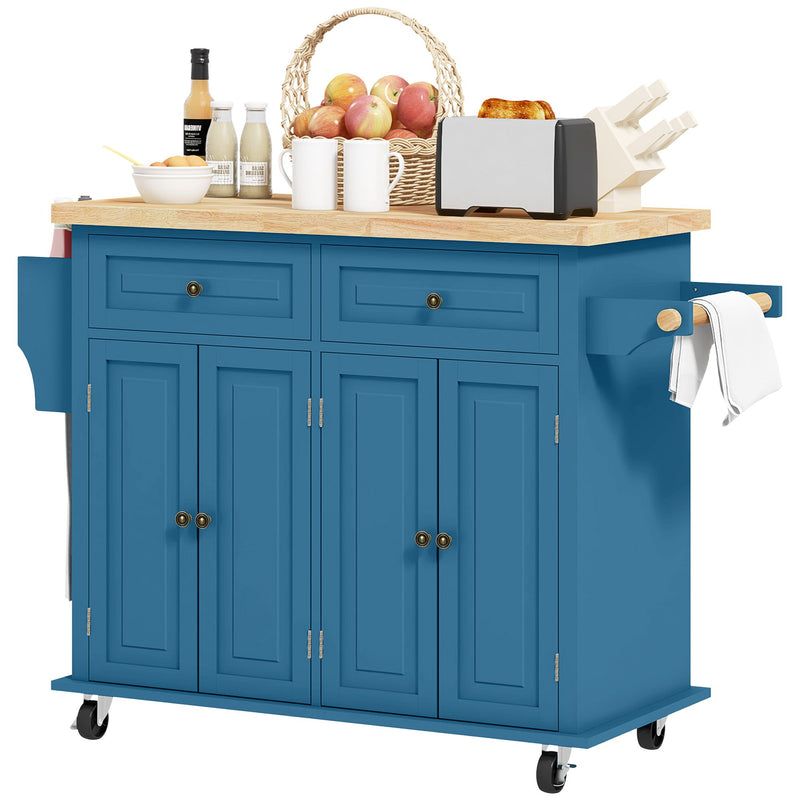 Maximize Kitchen Space with a Rolling Island Cart - Drawers, Cabinets & Spice Rack