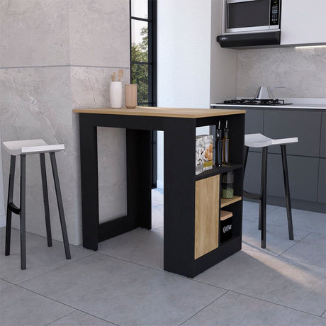 Kitchen Island Wynne with Spacious Top and Push-to-Open Storage