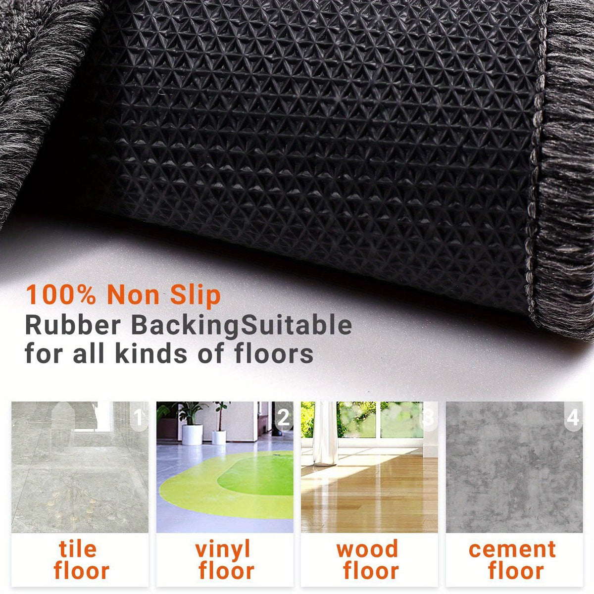 Non-Slip Kitchen Mats with Natural Rubber Backing - Easy Clean & Absorbent