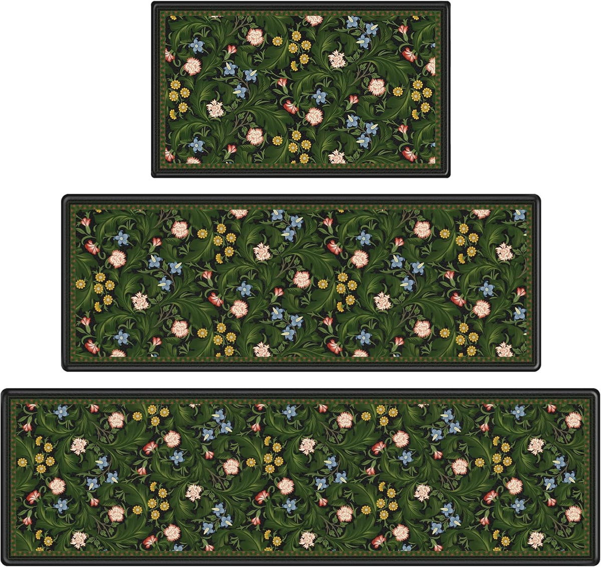 Nature-Inspired Cushioned Kitchen Mat Set