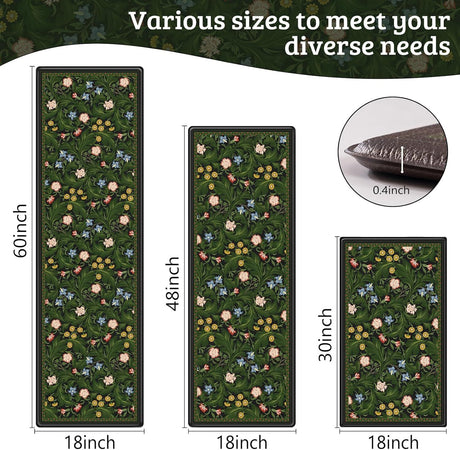 Nature-Inspired Cushioned Kitchen Mat Set