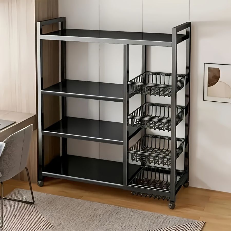 Mobile Multi-Layer Kitchen Storage Rack with Casters