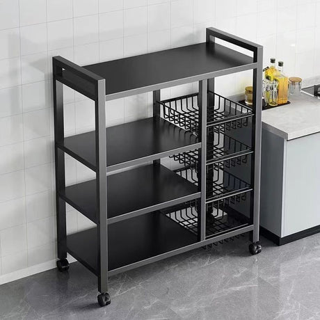 Mobile Multi-Layer Kitchen Storage Rack with Casters