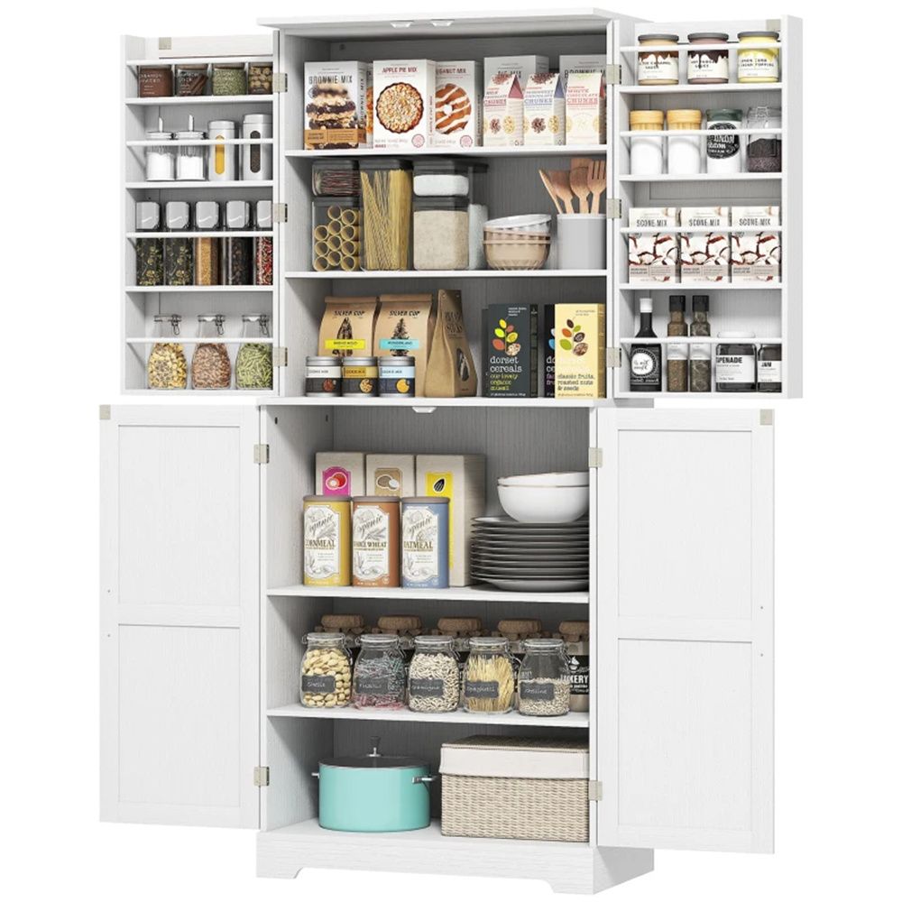 Farmhouse Pantry Cabinet with Adjustable Storage