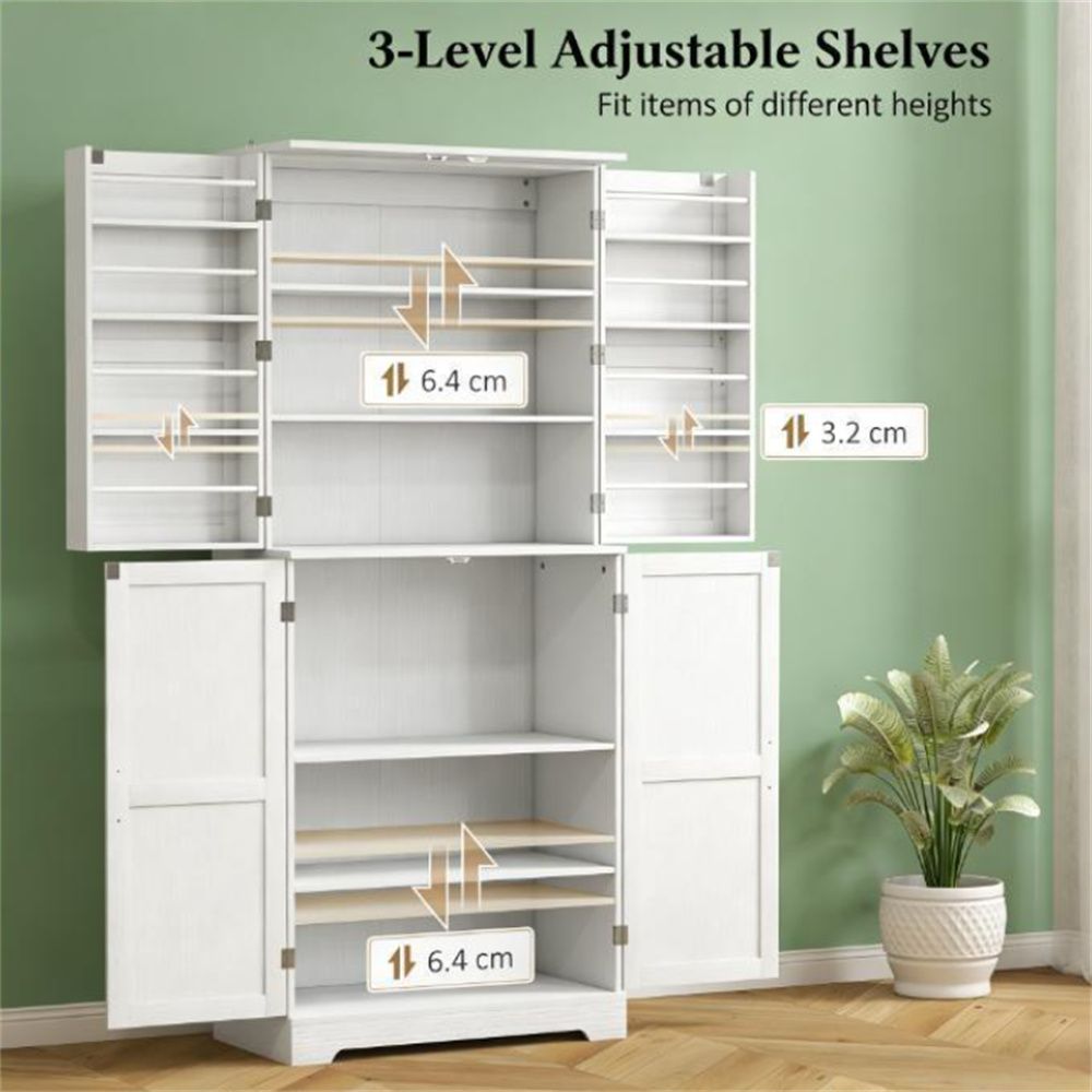 Farmhouse Pantry Cabinet with Adjustable Storage