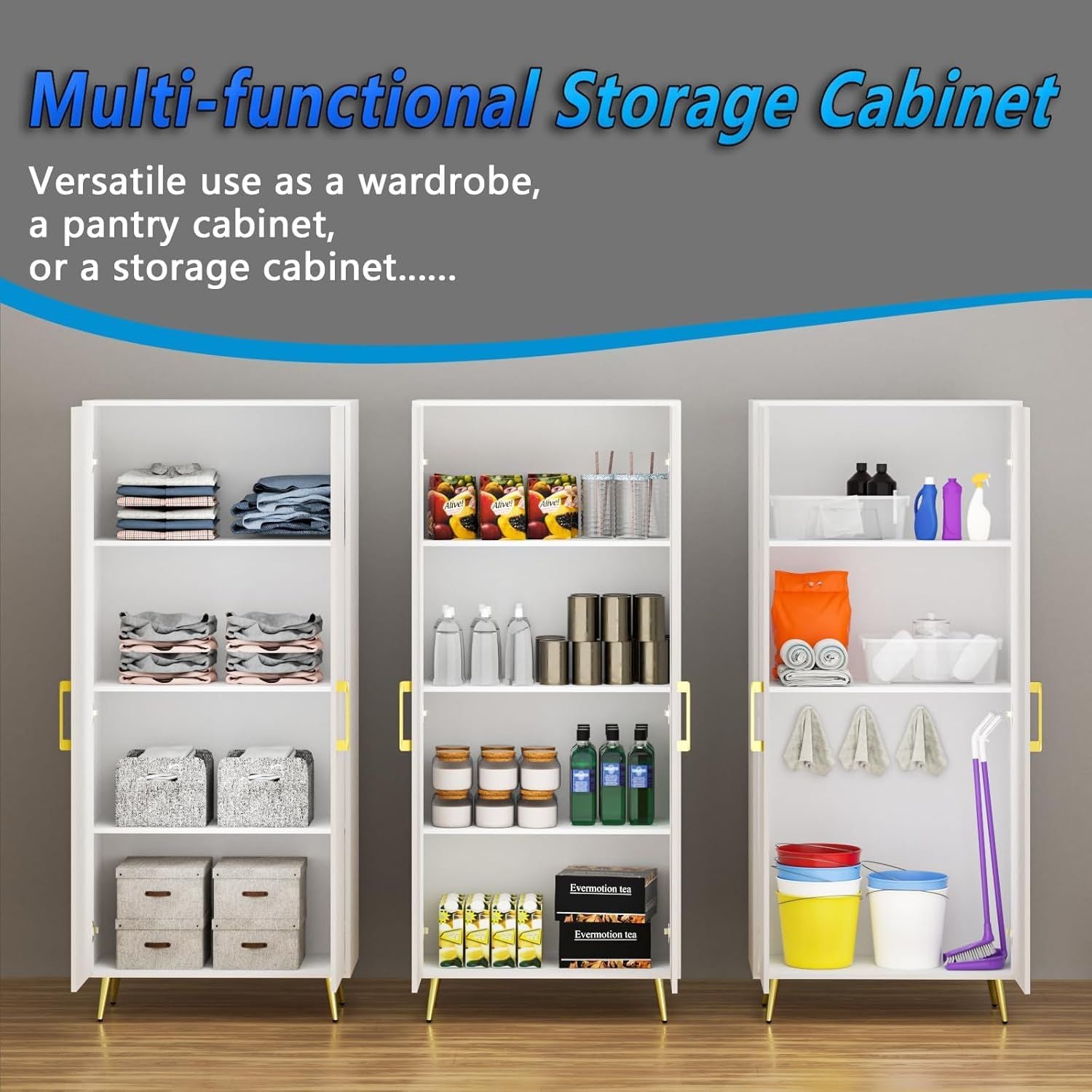 Versatile Kitchen Pantry Cabinet with Spacious Storage