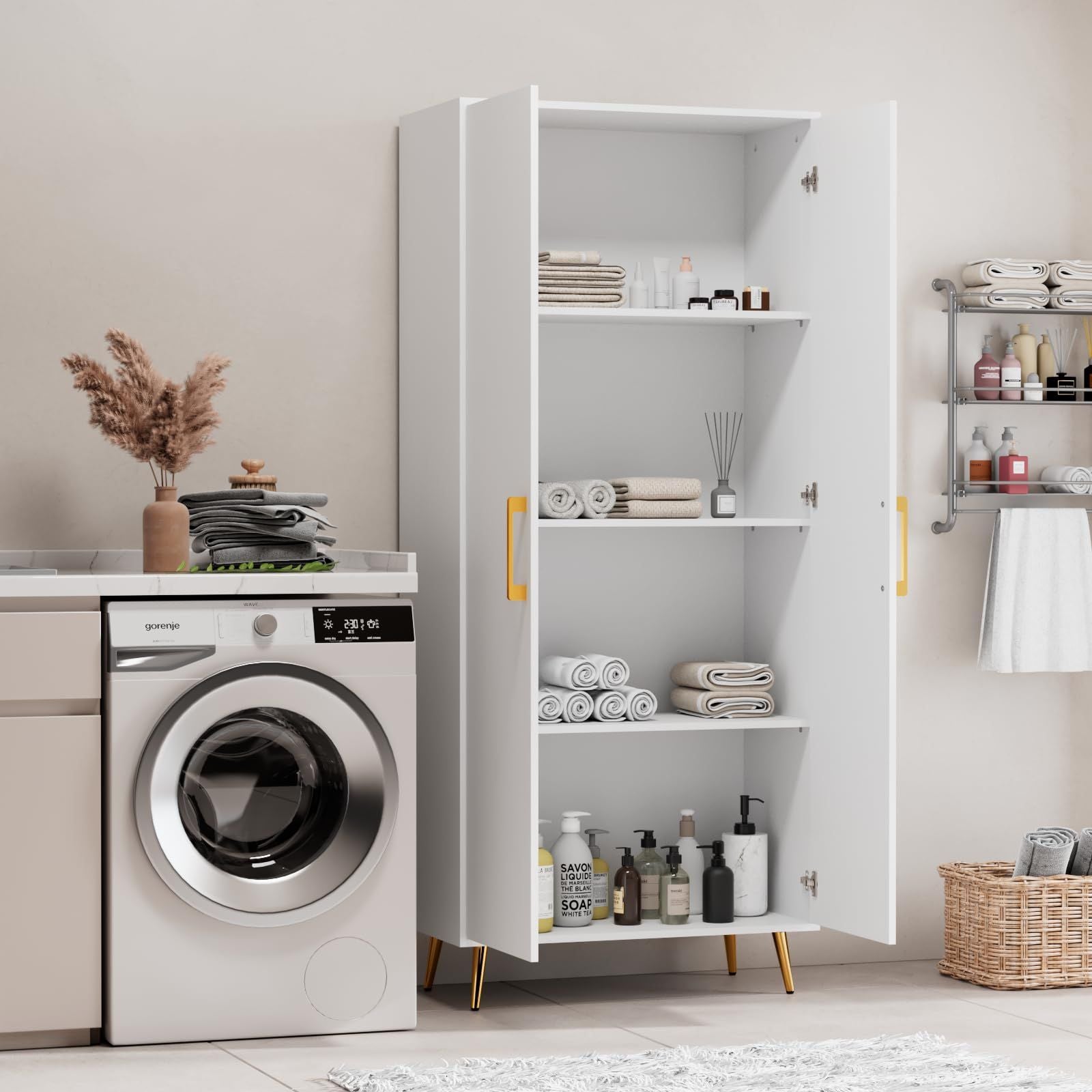 Versatile Kitchen Pantry Cabinet with Spacious Storage
