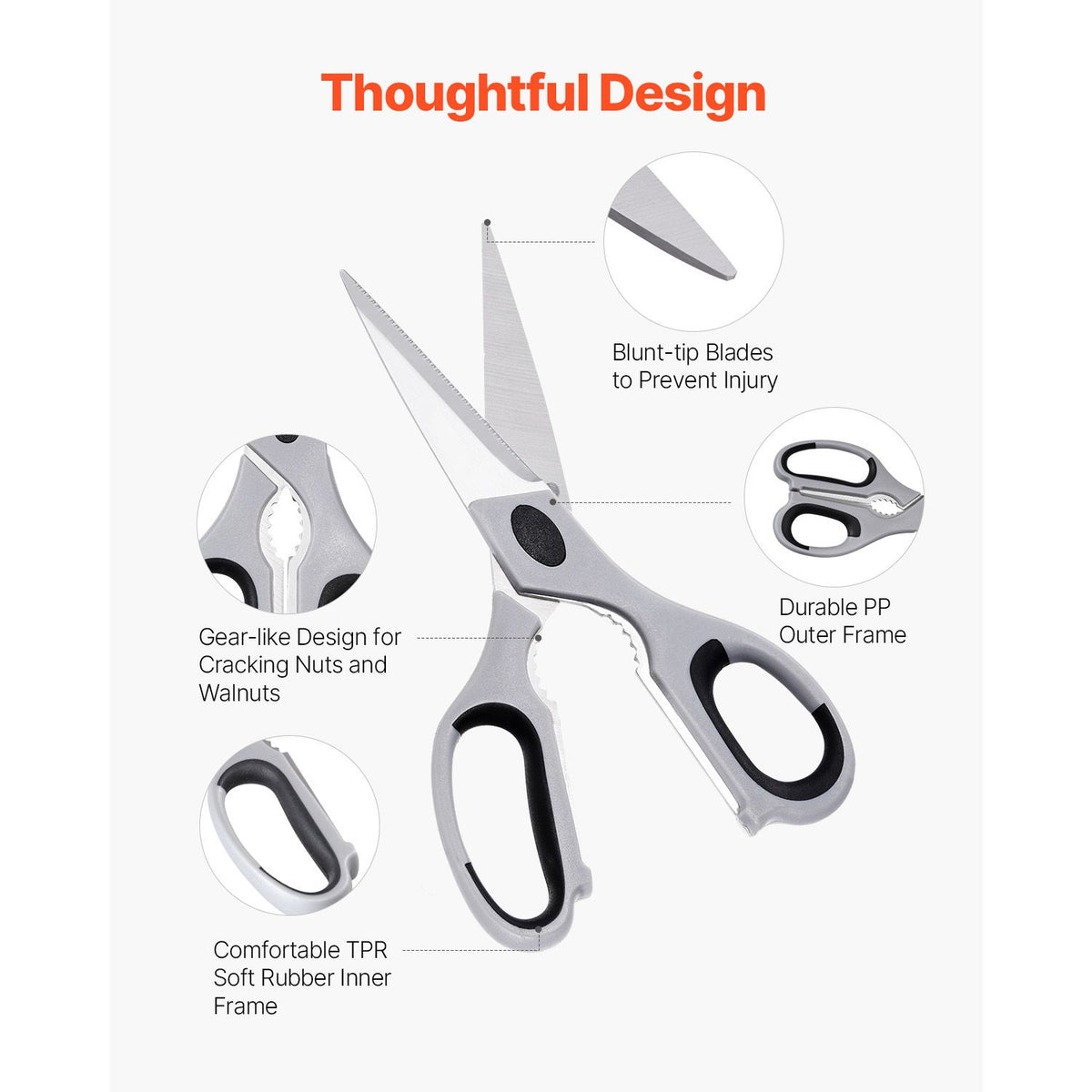 Two-Piece Kitchen Shear Set with Protective Sheaths
