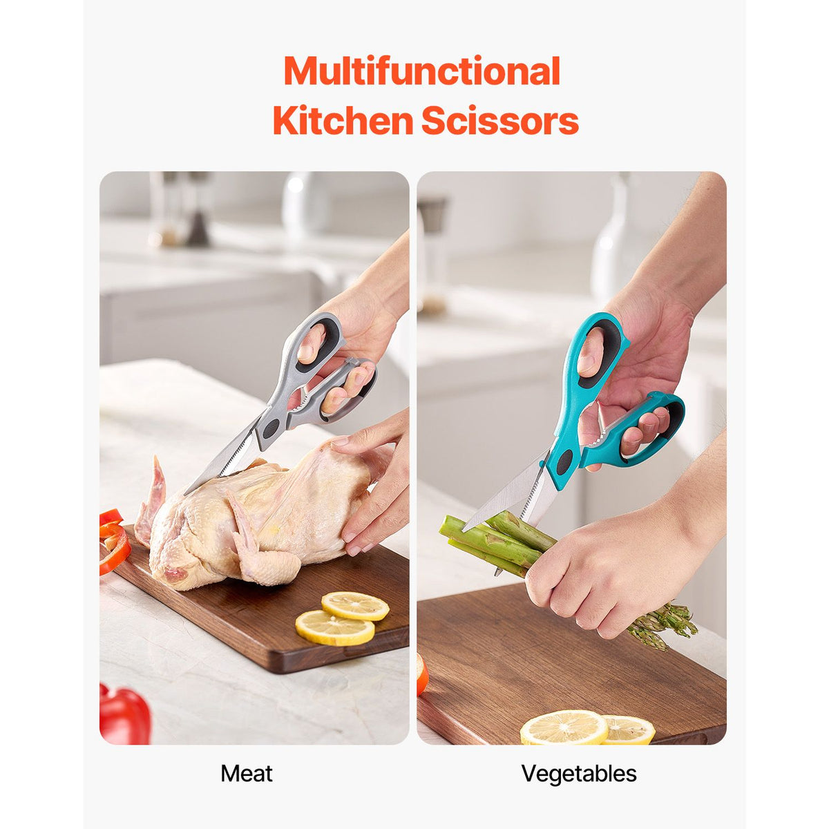 Two-Piece Kitchen Shear Set with Protective Sheaths