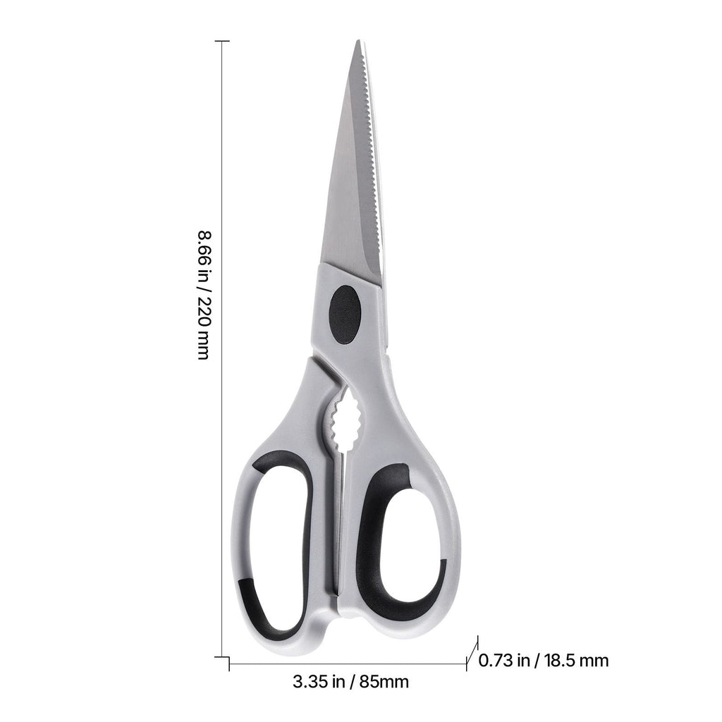 everyday Stainless Steel Kitchen Scissors with Protective Sheath – practical Shears for Meat, Poultry, and Vegetables