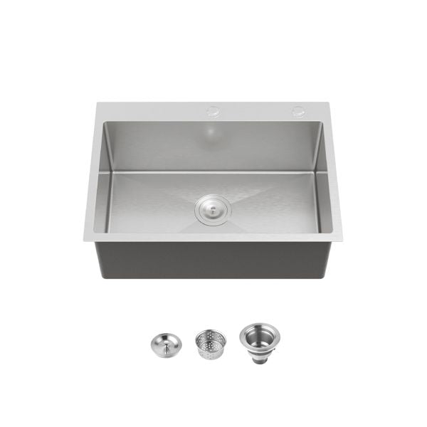 Dark Gray Overmount Sink for Streamlined Kitchen Tasks