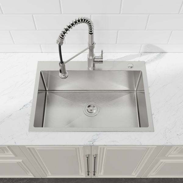 Dark Gray Overmount Sink for Streamlined Kitchen Tasks