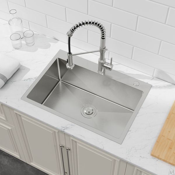 Dark Gray Overmount Sink for Streamlined Kitchen Tasks
