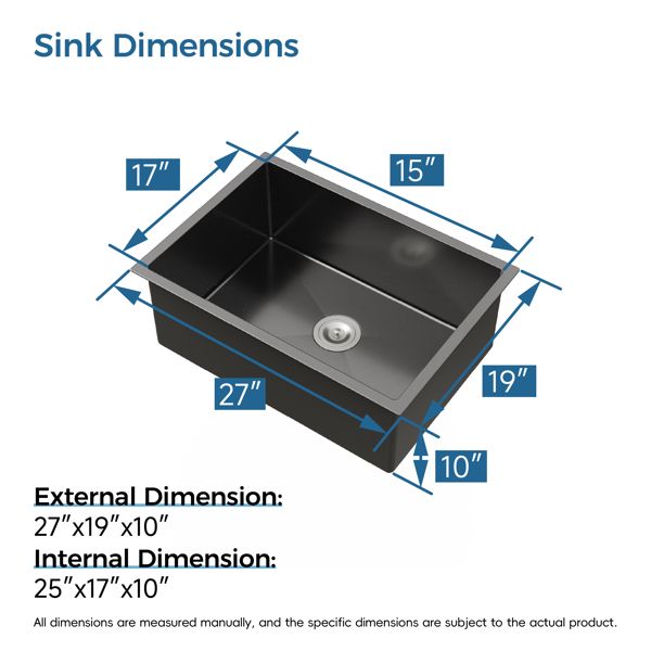 Black Undermount Single-Bowl Kitchen Sink