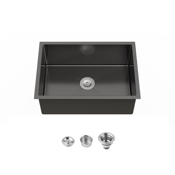 Black Undermount Single-Bowl Kitchen Sink