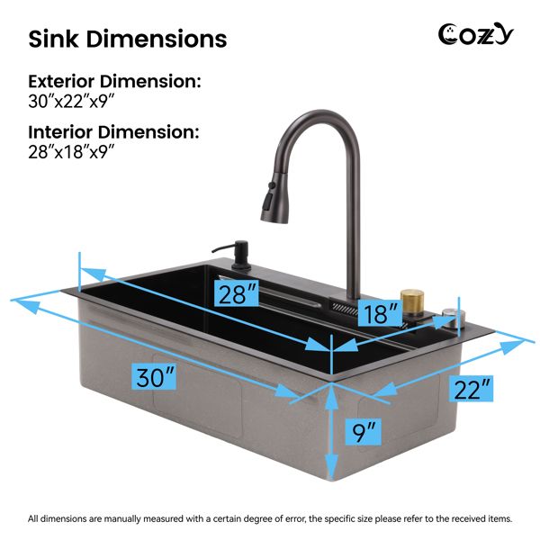 Modern Black Overmount Workstation Kitchen Sink