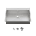 Single-Bowl Overmount Kitchen Sink with Drain