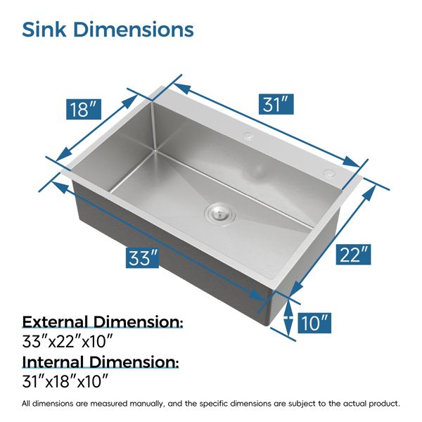 Single-Bowl Overmount Kitchen Sink with Drain