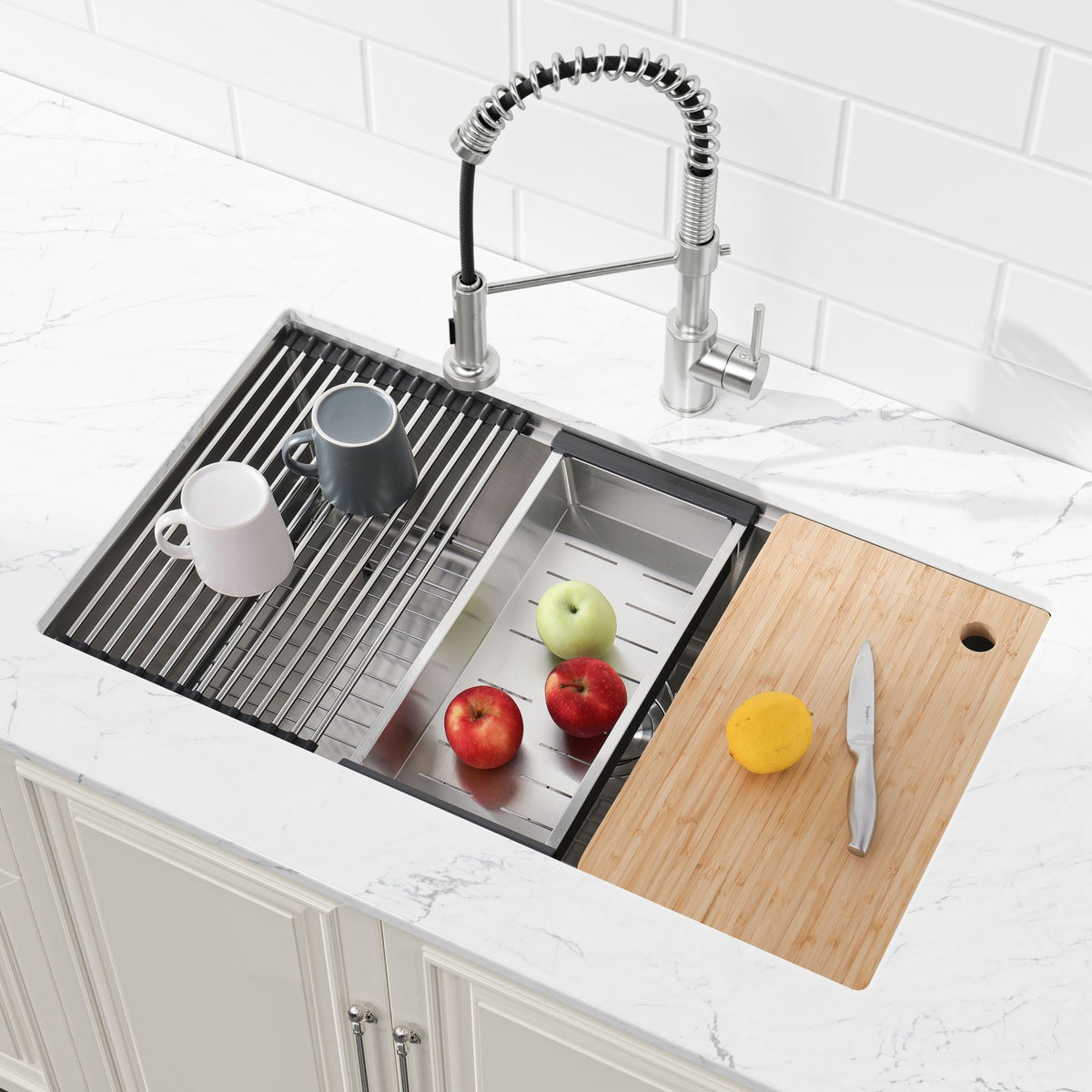 Multifunction Undermount Kitchen Workstation Sink