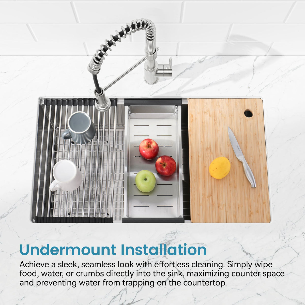 Multifunction Undermount Kitchen Workstation Sink