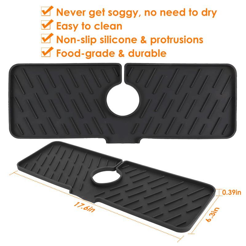 Faucet Splash Guard and Drain Mat