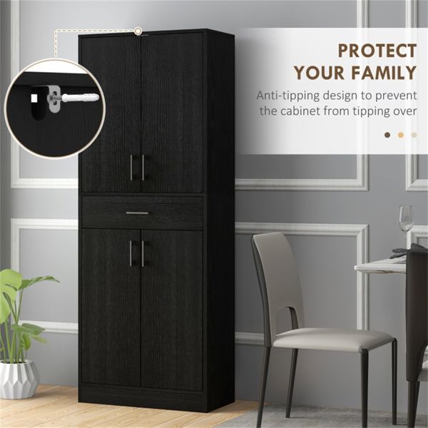 Distressed Black Multiroom Storage Cabinet