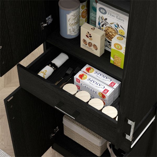 Distressed Black Multiroom Storage Cabinet