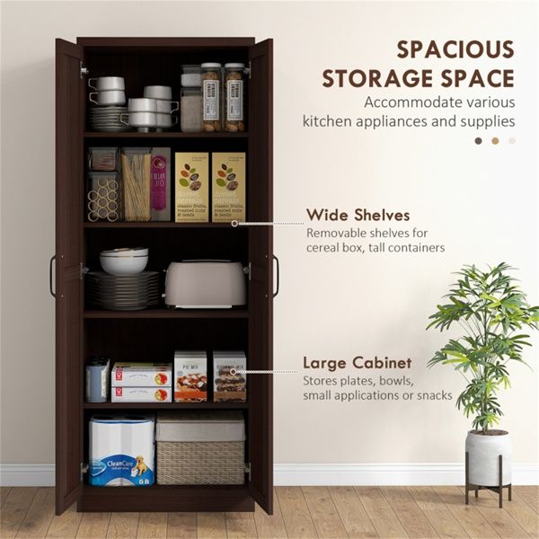 Tall Kitchen Cabinet with Adjustable Shelves