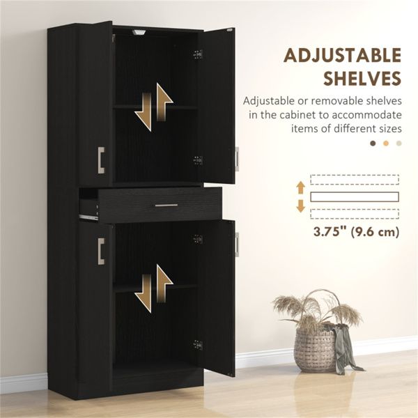 Distressed Black Multiroom Storage Cabinet