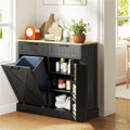 Farmhouse Kitchen Cabinet with Hidden Trash and Spice Rack