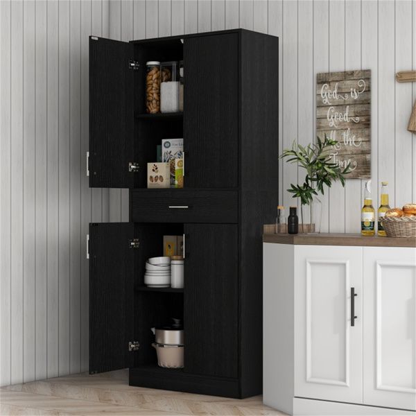 Distressed Black Multiroom Storage Cabinet