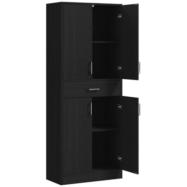 Distressed Black Multiroom Storage Cabinet