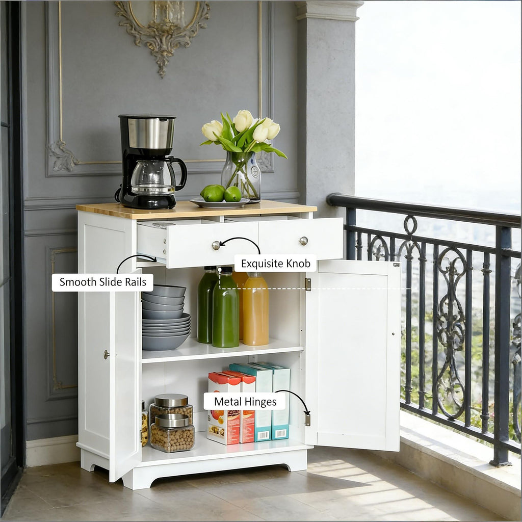 Kitchen Sideboard with Drawers and Adjustable Shelves