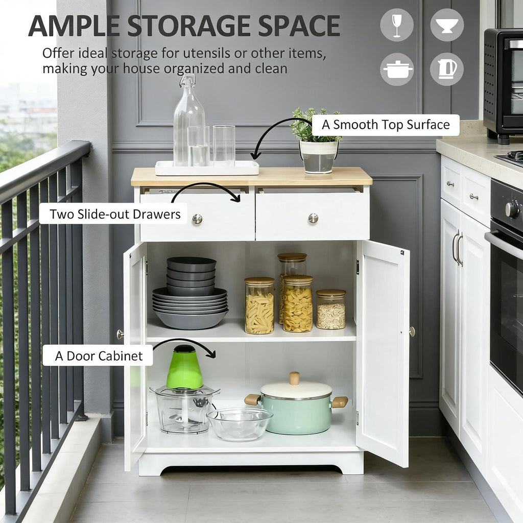 Kitchen Sideboard with Drawers and Adjustable Shelves