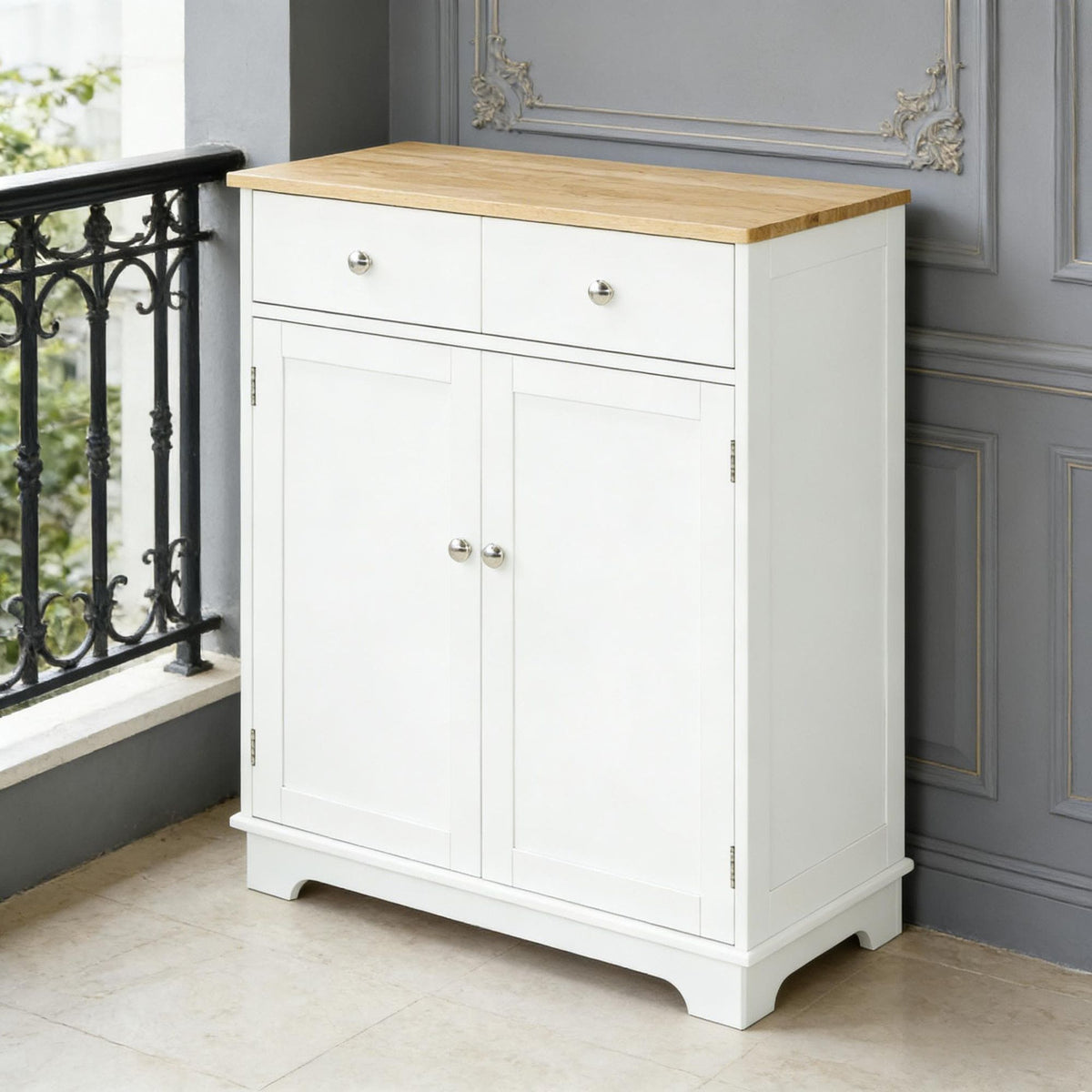 Kitchen Sideboard with Drawers and Adjustable Shelves