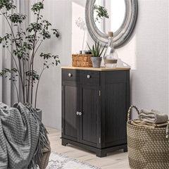 Kitchen Storage Cabinet with Drawers and Adjustable Shelves