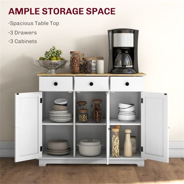 Multiroom Storage Cabinet with Three Drawers and Adjustable Shelves