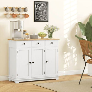 Multiroom Storage Cabinet with Three Drawers and Adjustable Shelves